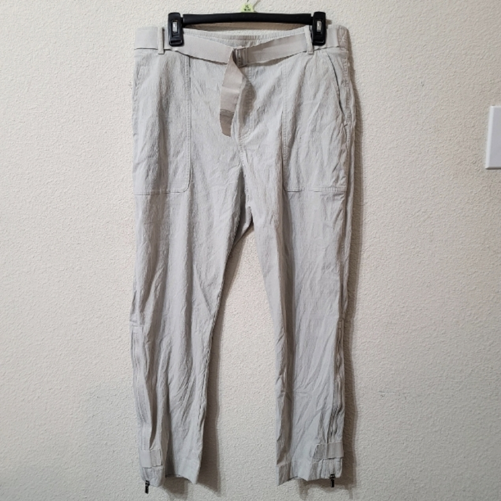 Athleta Trekki Pants Women's Casual Outdoors Pants Off White Adjustable Size12